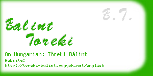 balint toreki business card